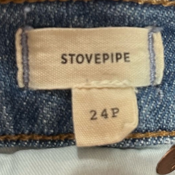 Madewell Stovepipe Straight Light Wash Mid Rise Petite Stretch Blue Denim 24P - Picture 6 of 8